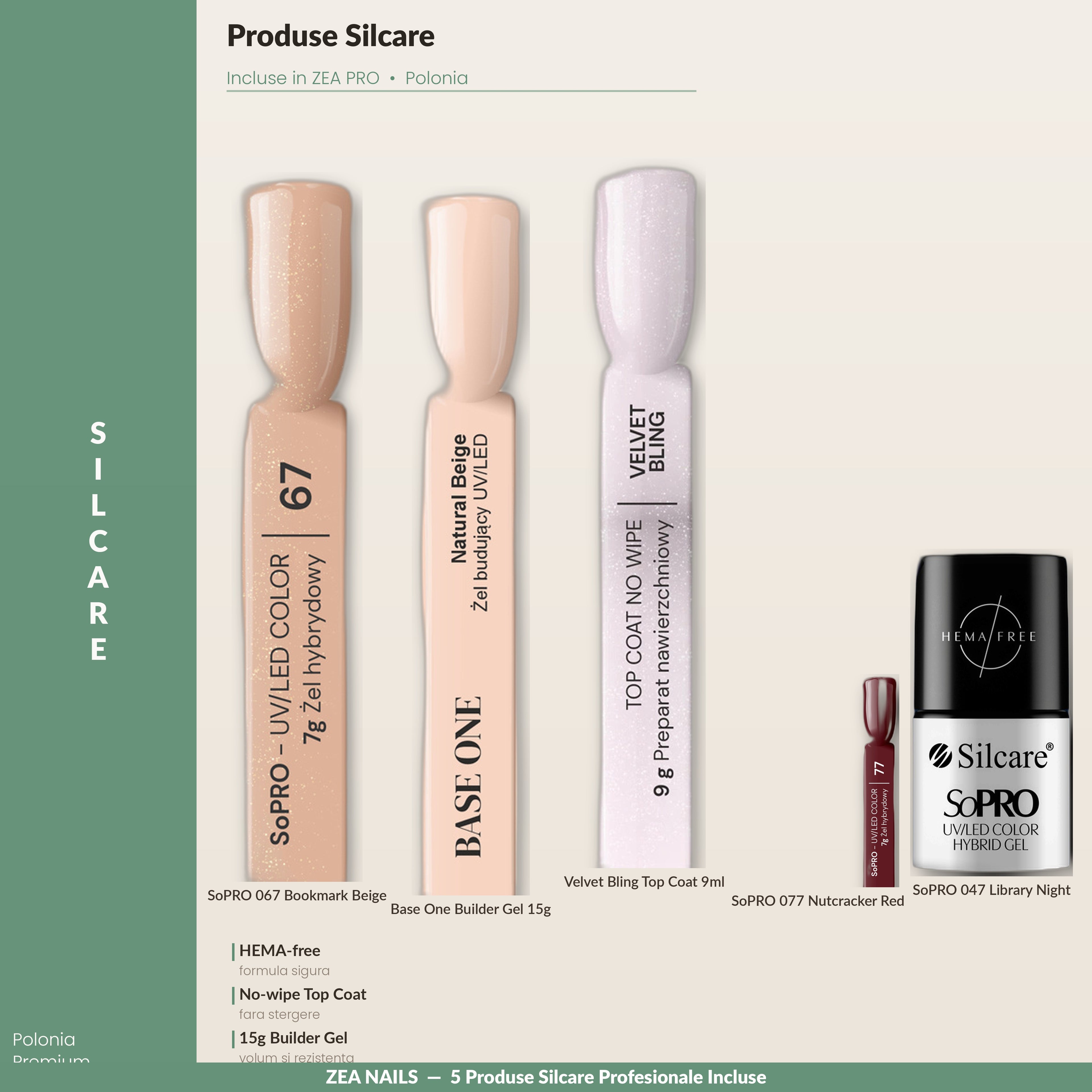 Produse Silcare incluse in ZEA PRO — fabricate in Polonia, HEMA-free
